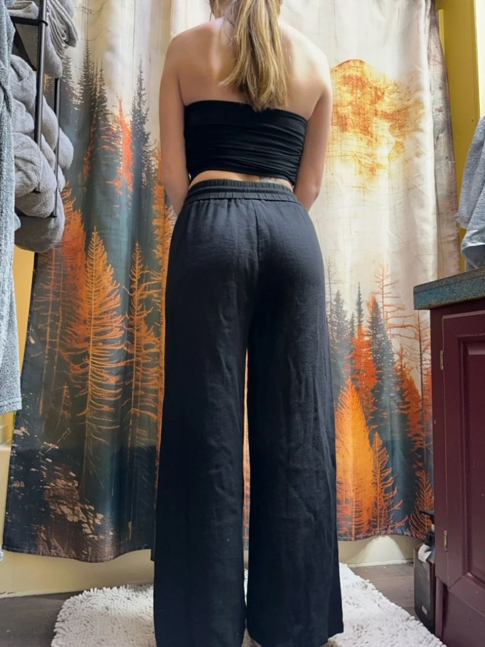 HALARA Black Wide-Leg Drawstring Pants - Picture 6 of 7